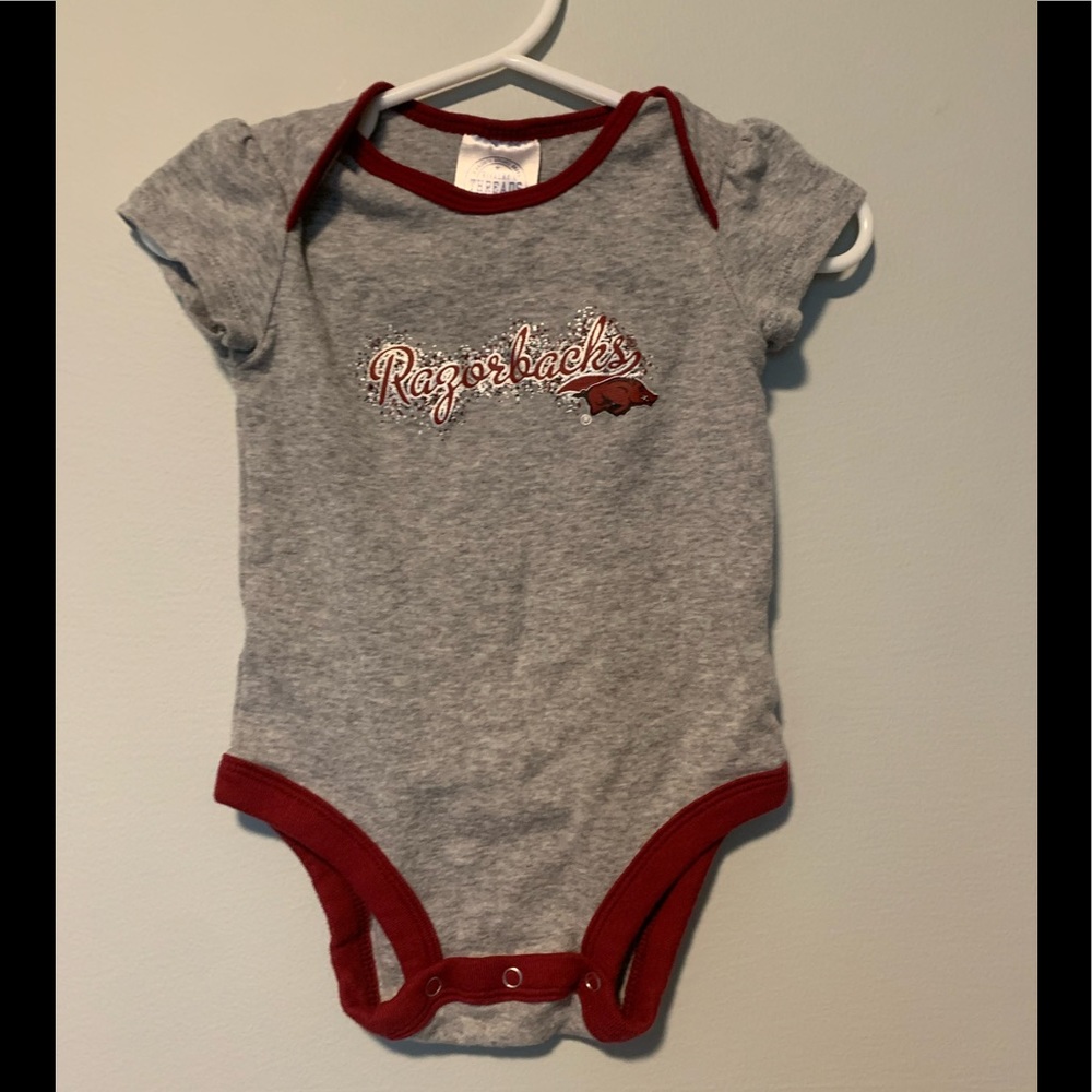 NWOT AR Razorback Onesie Sz 3-6 Mo